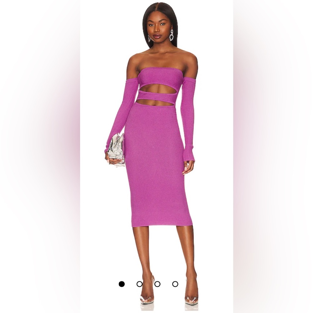 NBD Marcella Cut Out Midi Dress in Purple
